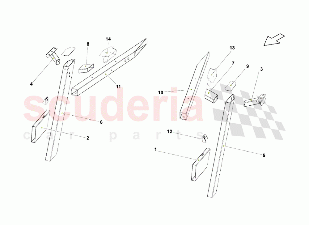 Rear Frame Elements 3 of Lamborghini Lamborghini Gallardo (2008)