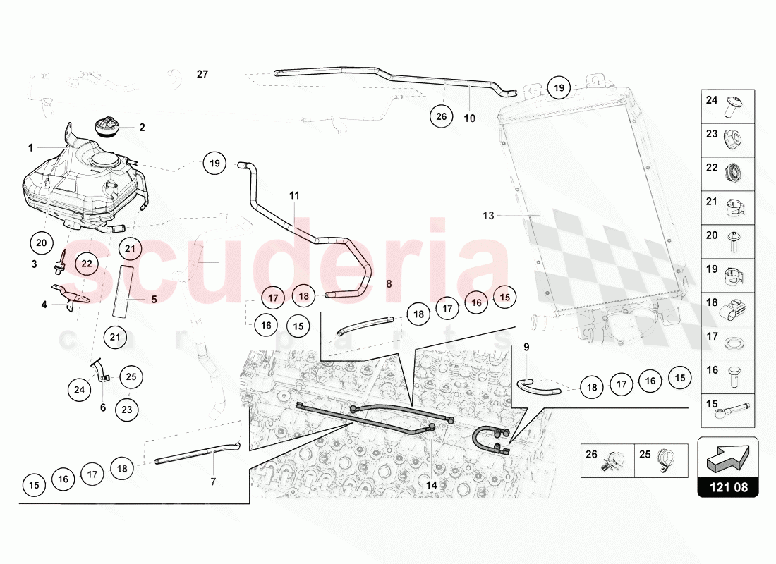 COOLING SYSTEM of Lamborghini Lamborghini Aventador LP770 SVJ Coupe