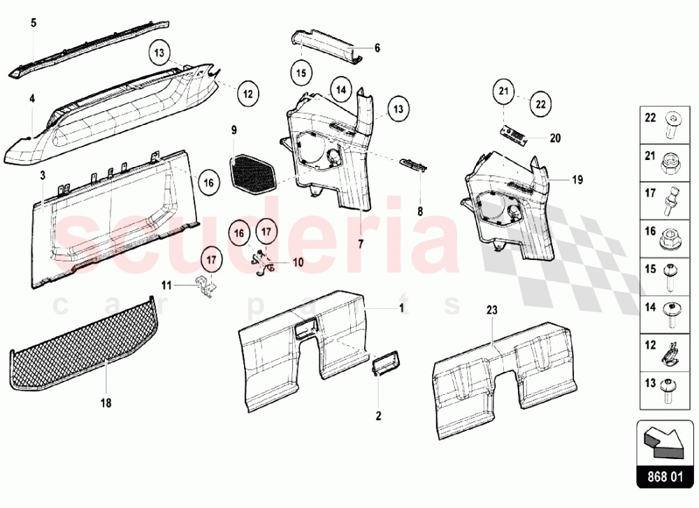 Passenger Compartment Trims - Interior D - cor of Lamborghini Lamborghini Huracan LP640 Performante Coupe