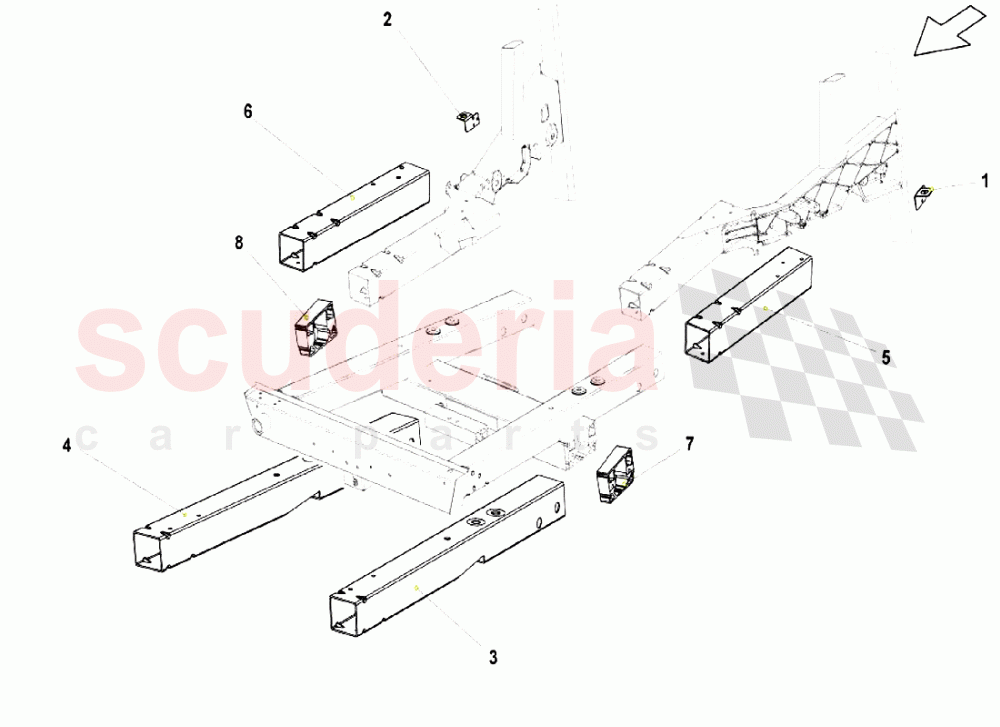 Frame Elements - Bodywork Front Part 3 of Lamborghini Lamborghini Gallardo LP550 Coupe