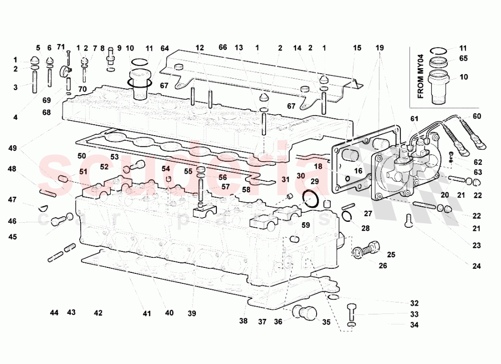 RIGHT CYLINDER HEAD of Lamborghini Lamborghini Murcielago