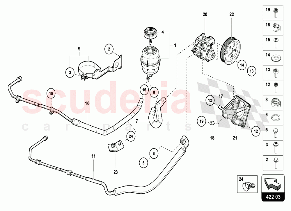 POWER STEERING - VANE PUMP of Lamborghini Lamborghini Aventador LP720 Coupe