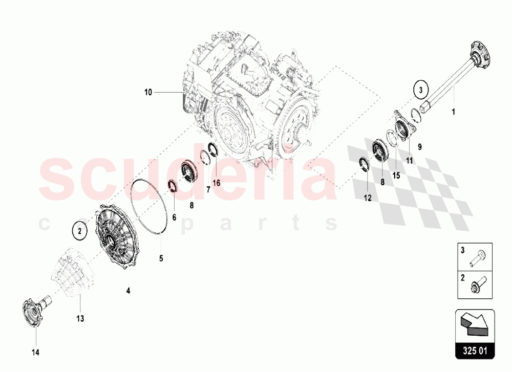 GEARBOX FLANGED SHAFT of Lamborghini Lamborghini Huracan LP610 Coupe