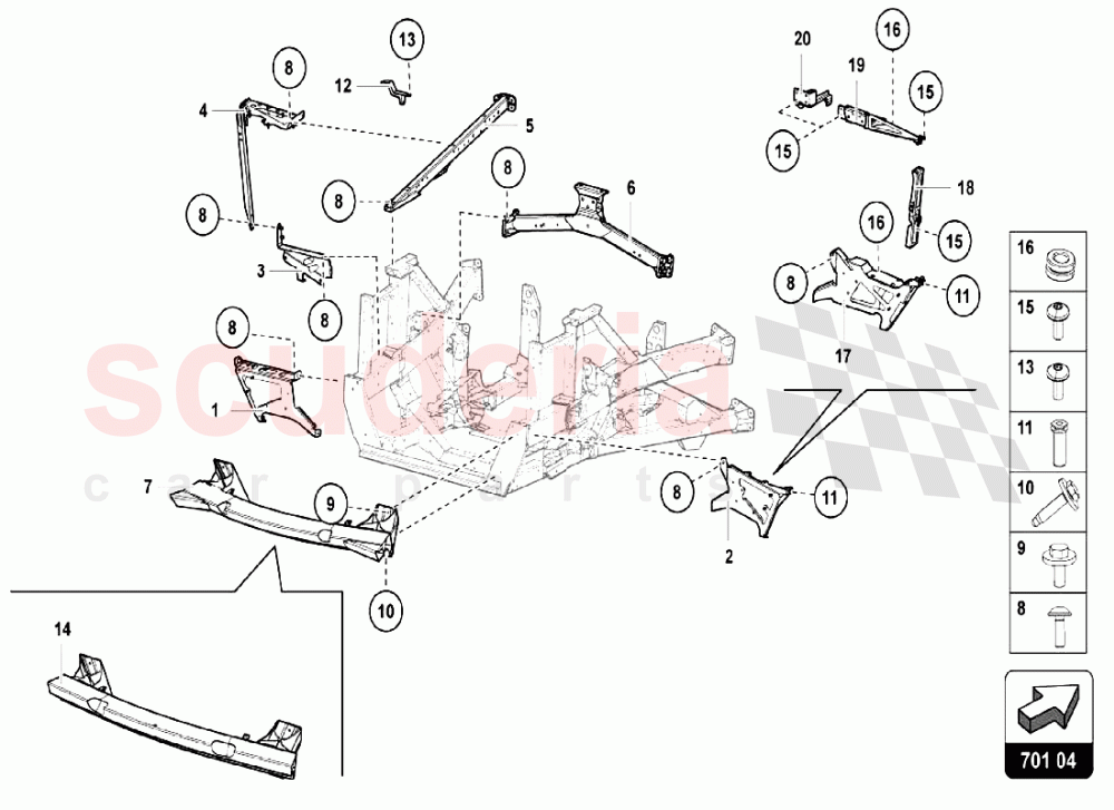 Rear Frame Elements 2 of Lamborghini Lamborghini Aventador S