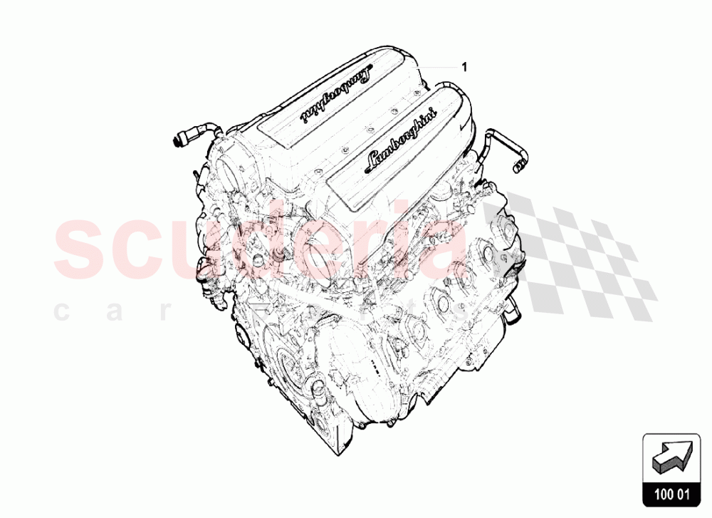 Complete Engine of Lamborghini Lamborghini Huracan LP580 Coupe