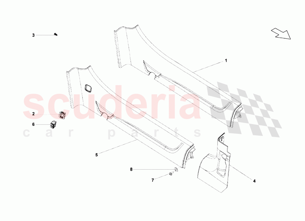 Inner Side Member of Lamborghini Lamborghini Gallardo (2006-2007)