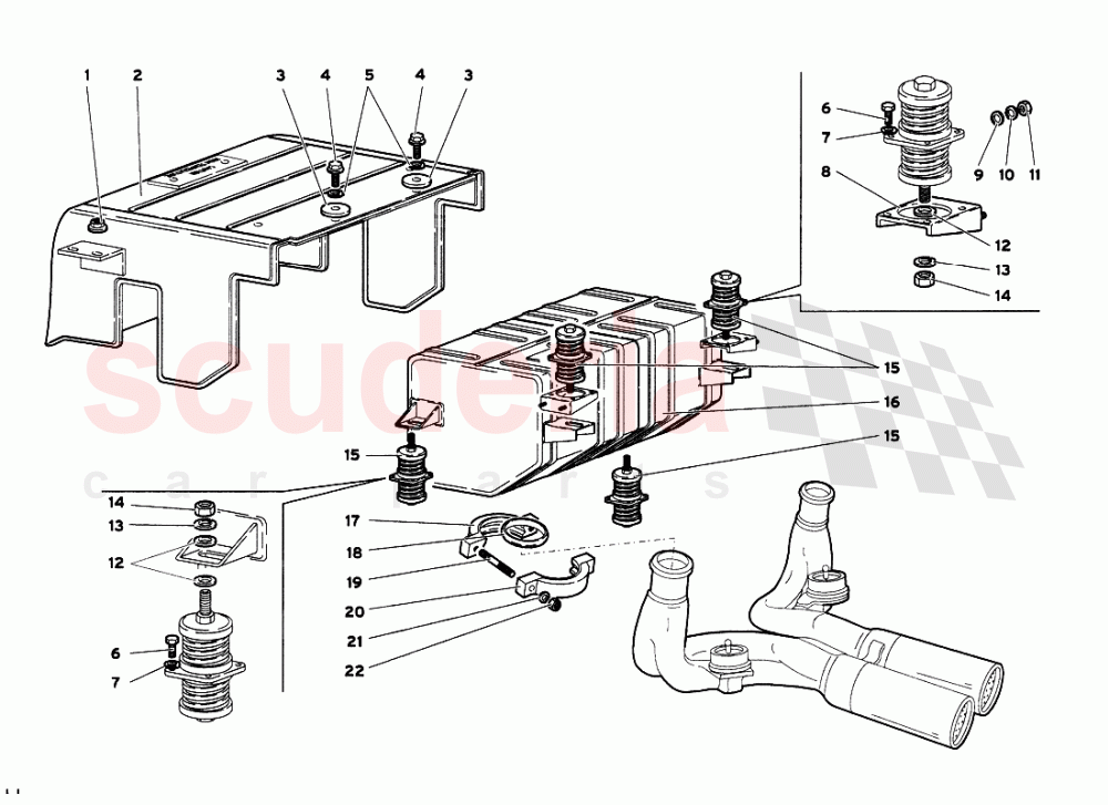 Exhaust System 1 of Lamborghini Lamborghini Diablo VT 6.0 (2000-2001)