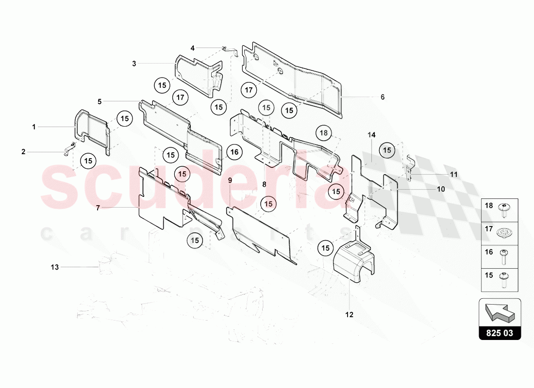 HEAT SHIELD of Lamborghini Lamborghini Aventador LP770 SVJ Coupe