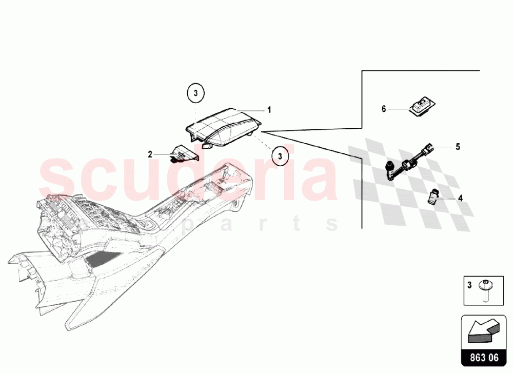 Inner Door Trims - Tunnel Glovebox of Lamborghini Lamborghini Huracan LP580 Coupe