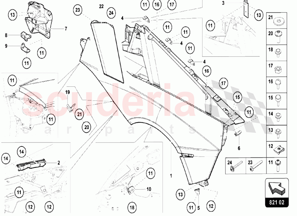 REAR FENDER of Lamborghini Lamborghini Aventador LP750 SV Roadster