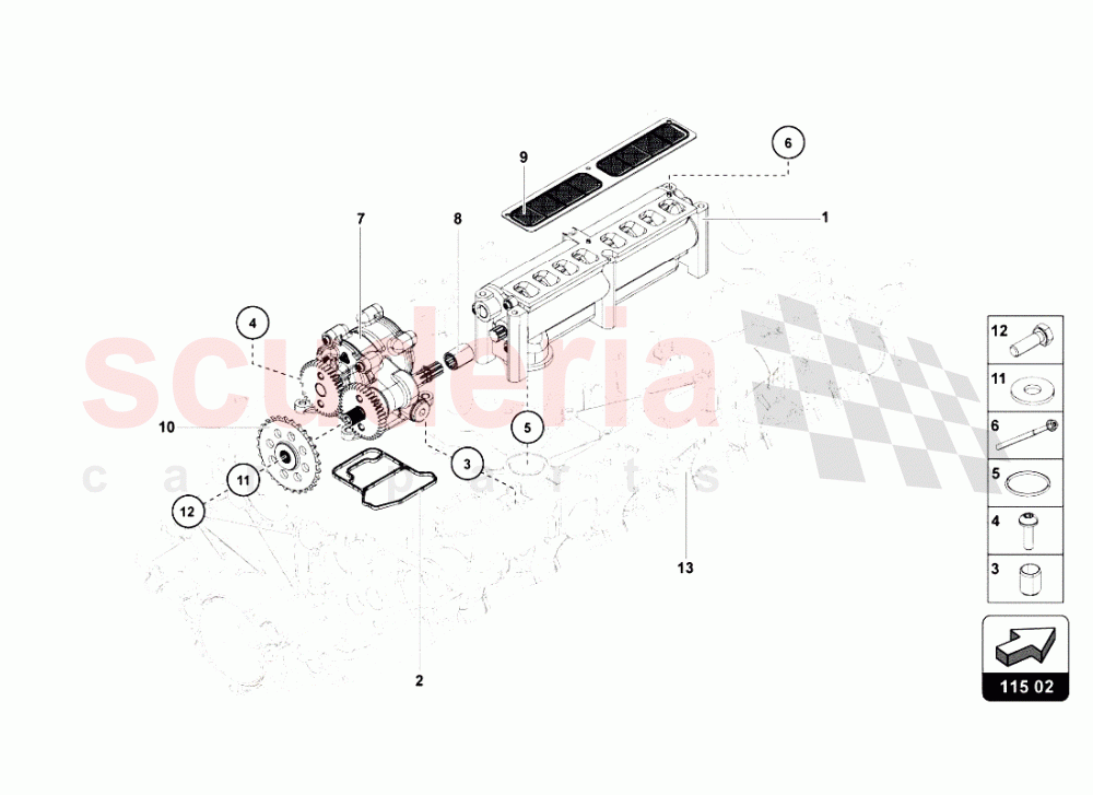 Oil Pump of Lamborghini Lamborghini Aventador LP700 Coupe