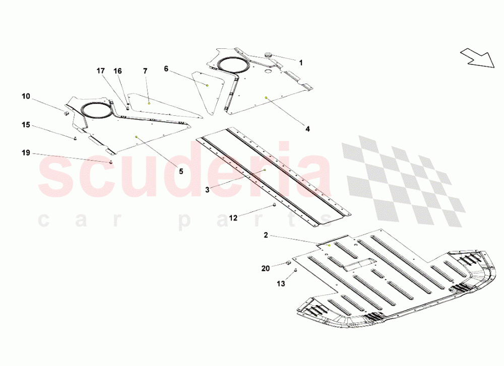 Frame Floor Panels of Lamborghini Lamborghini Gallardo (2008)