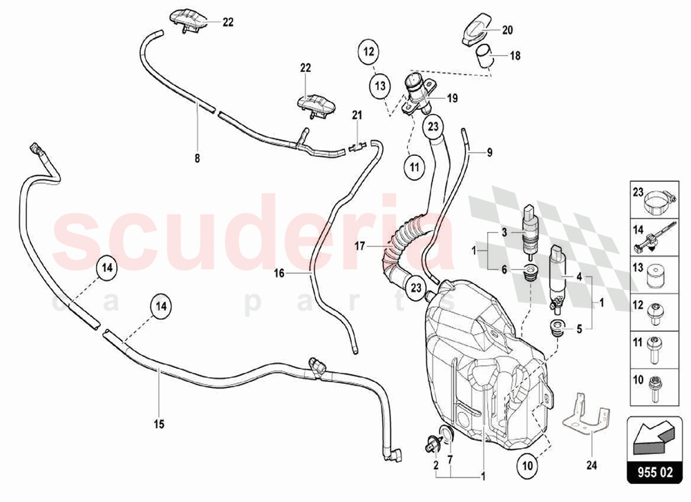 Windshield Washer System of Lamborghini Lamborghini Aventador S