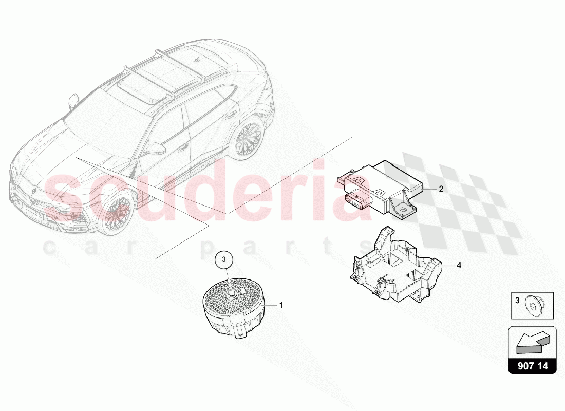 CONTROL UNIT FOR IMPACT SOUND of Lamborghini Lamborghini Urus