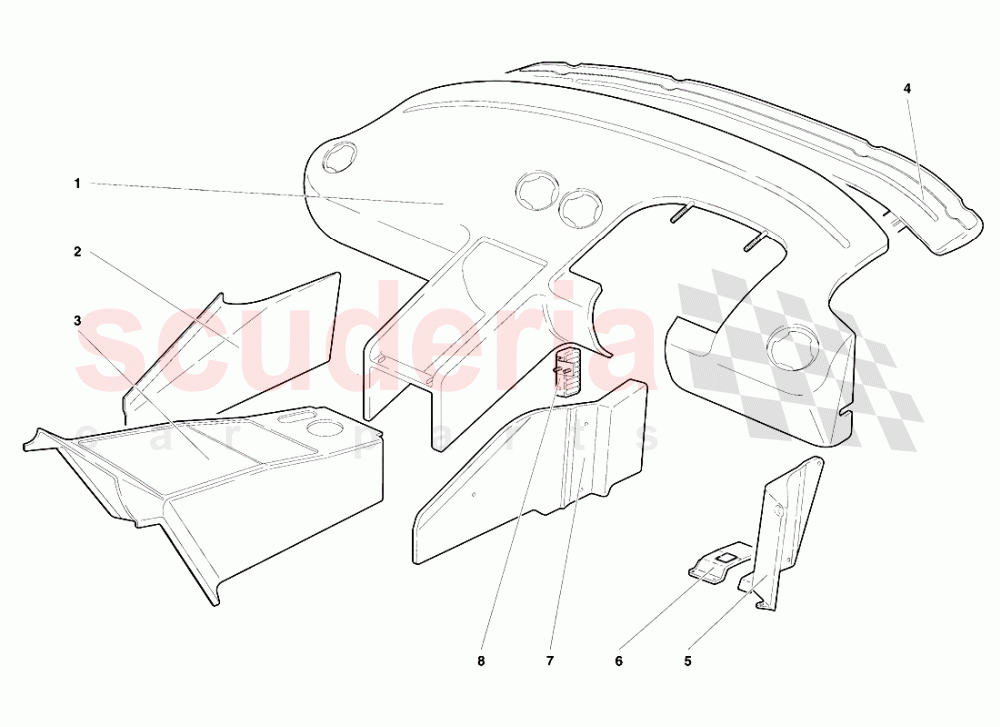 Passenger Compartment Trim (Valid for R.H.D. Version - January 1995) 1 of Lamborghini Lamborghini Diablo SE30 (1993-1995)