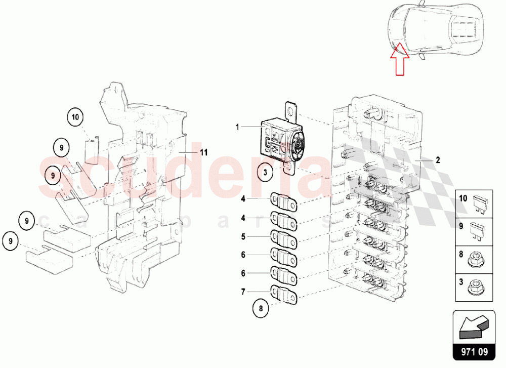 FUSE BATTERY ZONE of Lamborghini Lamborghini Huracan LP610 Spyder