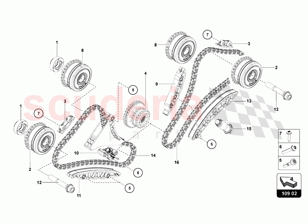 UPPER HEAD TIMING SYSTEM of Lamborghini Lamborghini Aventador LP700 Roadster