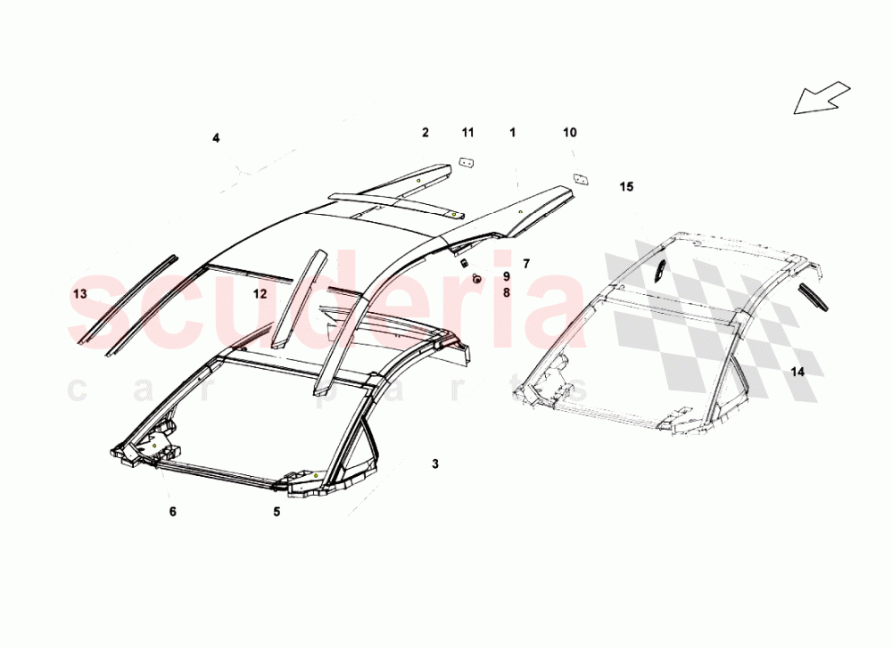 Roof Panel of Lamborghini Lamborghini Gallardo Superleggera