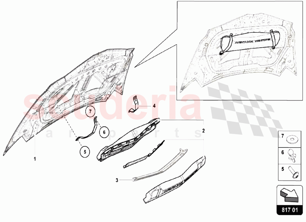 WIND DEFLECTOR 1 of Lamborghini Lamborghini Aventador LP750 SV Roadster