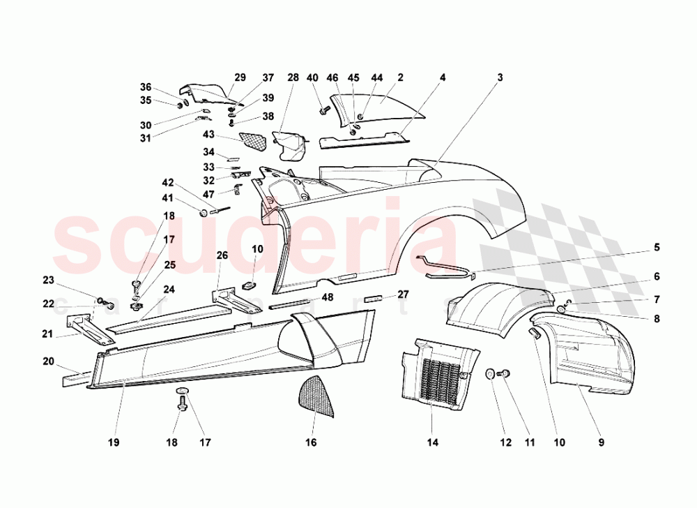 Body Elements - Left Side of Lamborghini Lamborghini Murcielago Roadster