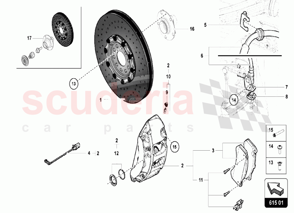 FRONT BRAKES DISCS CCB of Lamborghini Lamborghini Aventador LP750 SV Coupe