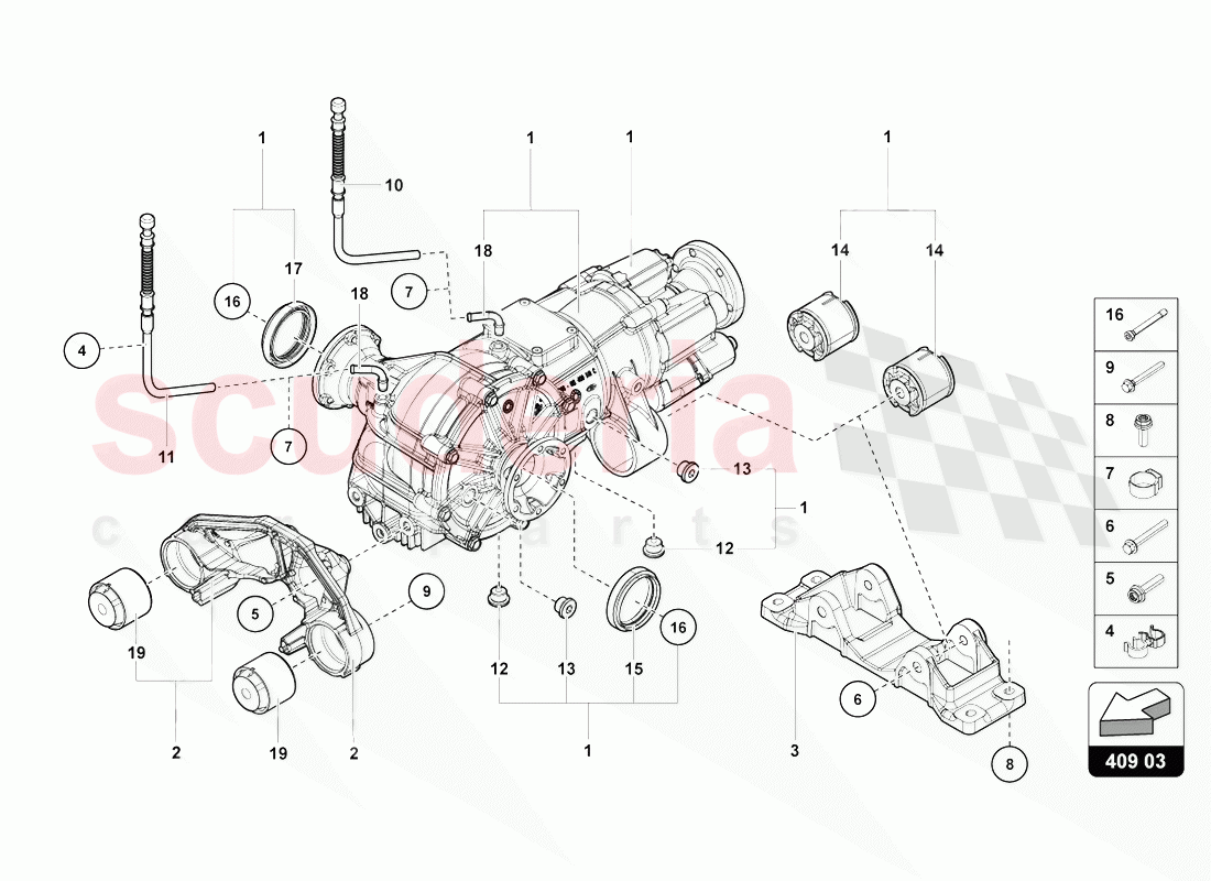 FRONT AXLE DIFFERENTIAL WITH VISCO CLUTCH of Lamborghini Lamborghini Aventador LP770 SVJ Coupe