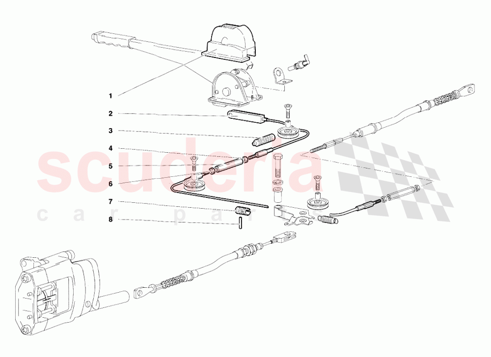 Handbrake (Valid for R.H.D. Version - January 1995) of Lamborghini Lamborghini Diablo SE30 (1993-1995)