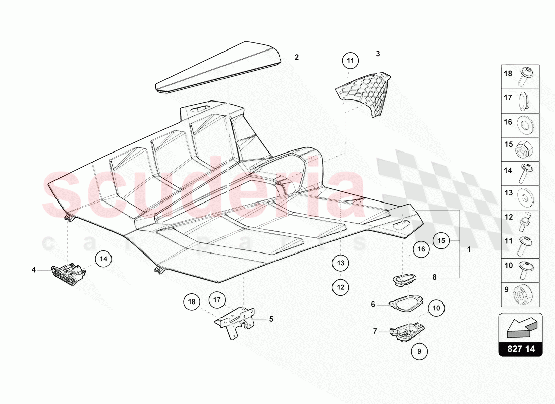 ENGINE COVER WITH INSP. COVER of Lamborghini Lamborghini Aventador LP770 SVJ Coupe