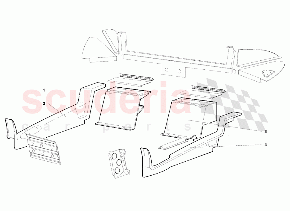 Passenger Compartment Trim (Valid for USA - January 1995) 2 of Lamborghini Lamborghini Diablo SE30 (1993-1995)