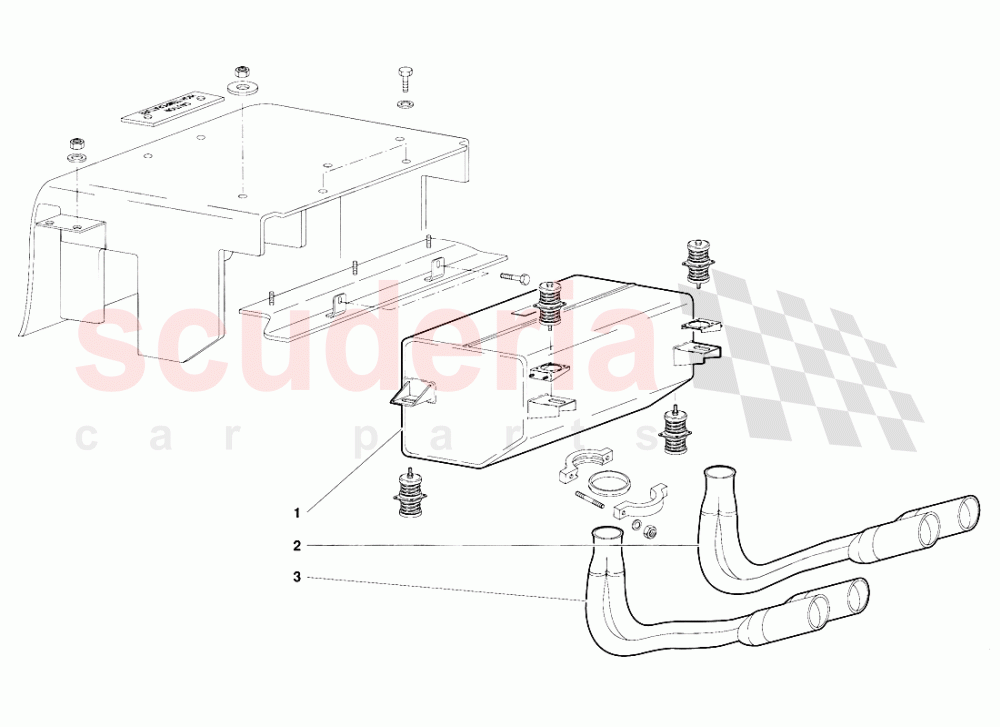 Exhaust System (Valid for Switzerland Version - October 1991) 2 of Lamborghini Lamborghini Diablo (1990-1998)