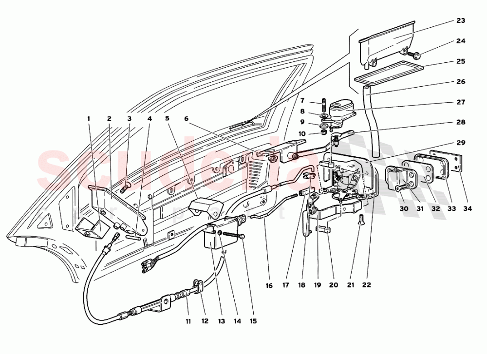 Door Mechanism of Lamborghini Lamborghini Diablo GT (1999-2000)