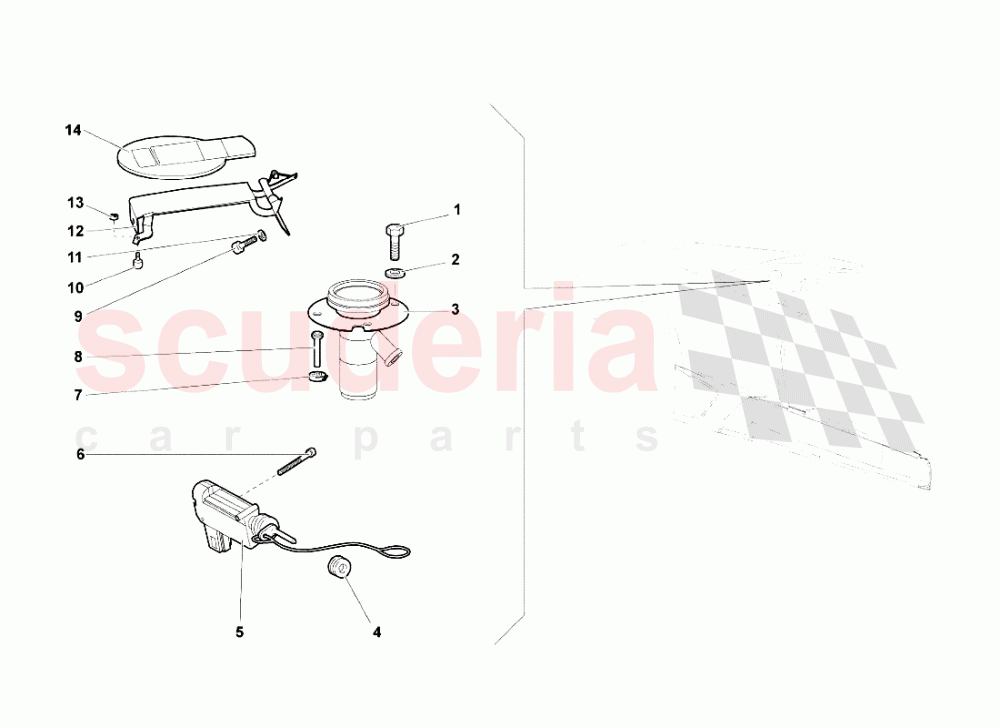 Fuel Filler Flap of Lamborghini Lamborghini Murcielago LP640