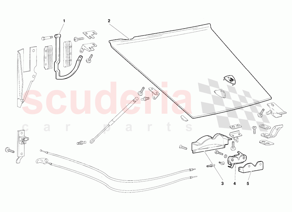 Front Hood (Valid for Australia Version - October 1991) of Lamborghini Lamborghini Diablo (1990-1998)