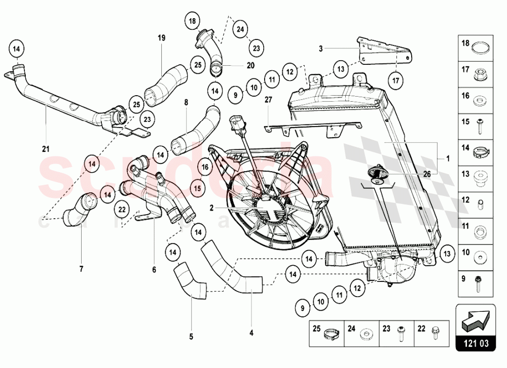 WATER COOLING SYSTEM 2 of Lamborghini Lamborghini Aventador LP720 Roadster