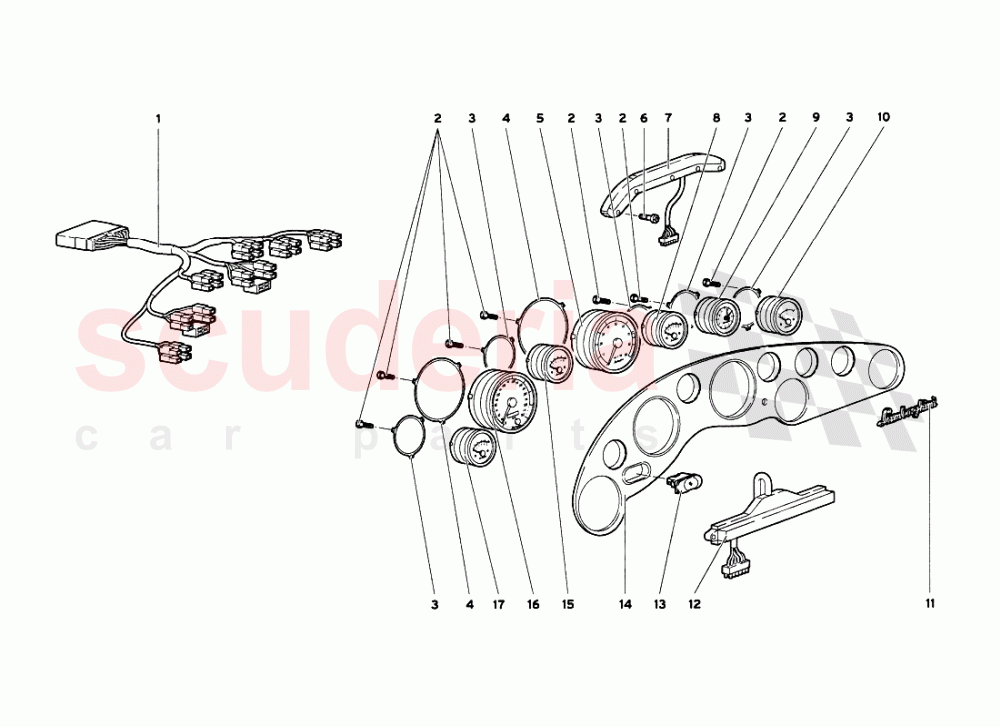 Dashboard Instruments of Lamborghini Lamborghini Diablo VT 6.0 (2000-2001)