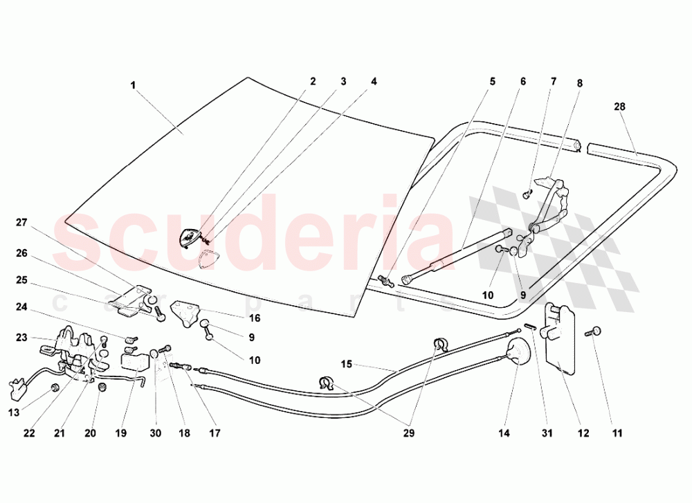 Front Hood of Lamborghini Lamborghini Murcielago LP640 Roadster