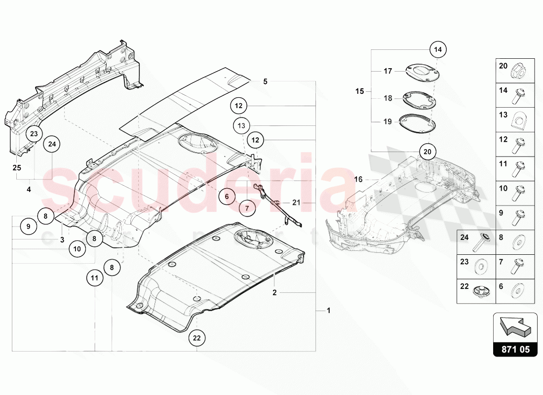 SOFT TOP BOX TRAY of Lamborghini Lamborghini Huracan Evo Spyder