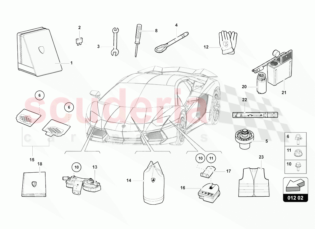 VEHICLE TOOLS of Lamborghini Lamborghini Aventador LP770 SVJ Coupe