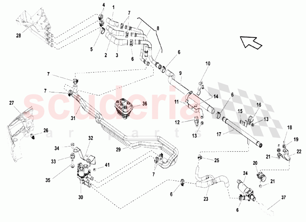 Air Conditioning System - Coolant Hoses And Pipes of Lamborghini Lamborghini Gallardo LP550 Coupe