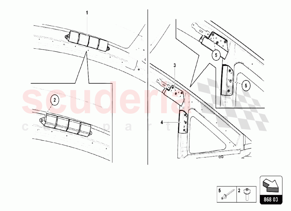 ROOF FRAME TRIM PANEL 2 of Lamborghini Lamborghini Aventador LP750 SV Coupe