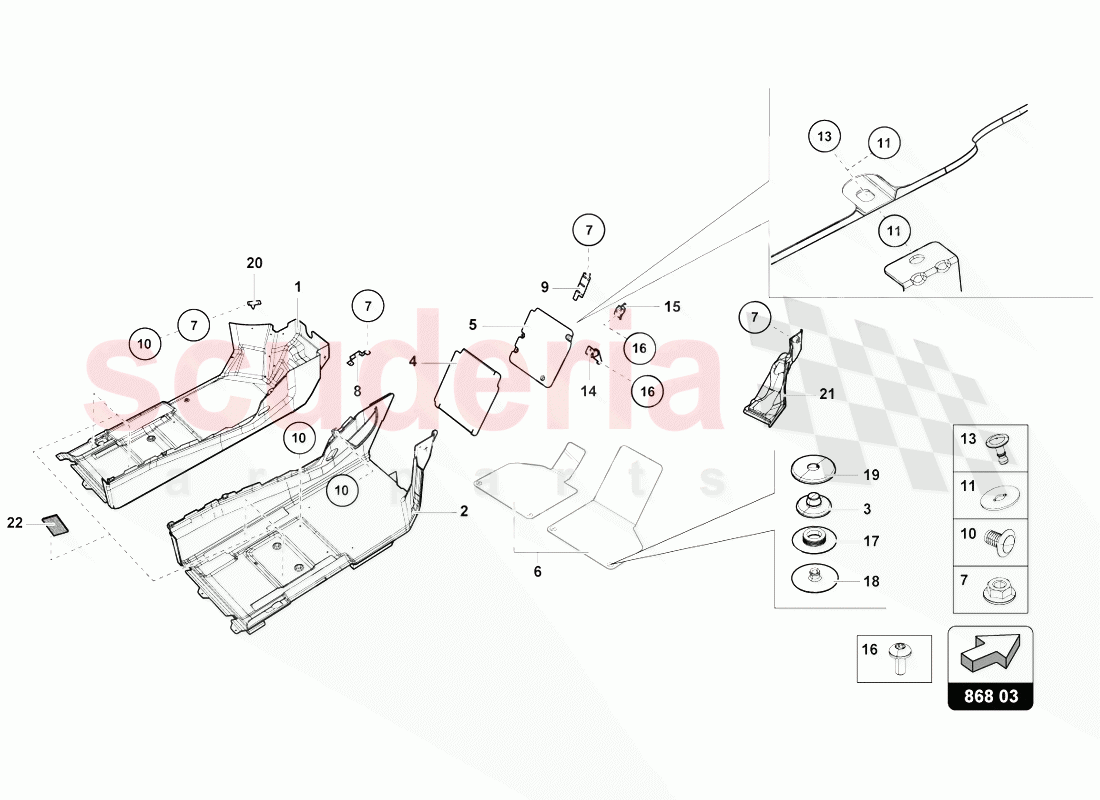 NOISE INSULATION PLATE of Lamborghini Lamborghini Huracan Evo Coupe