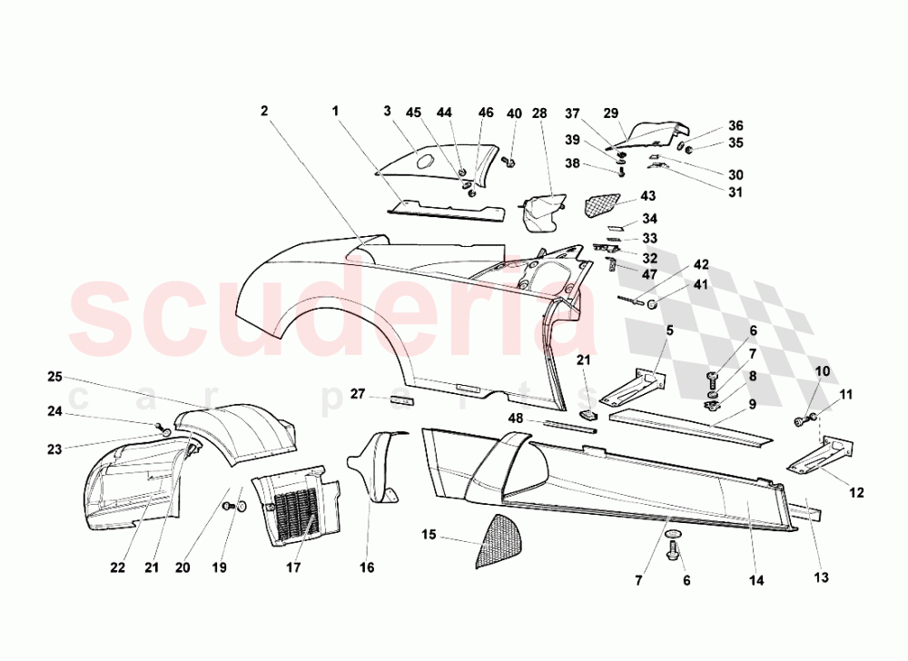 Body Elements - Right Side of Lamborghini Lamborghini Murcielago Roadster