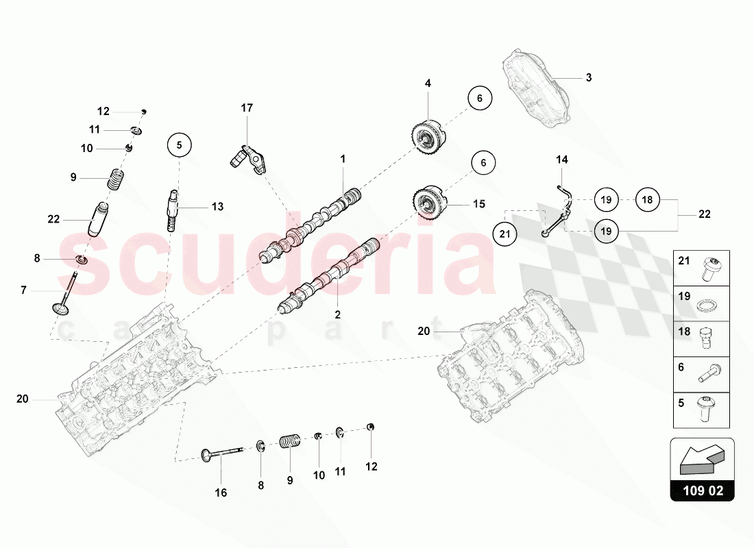 CAMSHAFT, VALVES of Lamborghini Lamborghini Huracan Evo Coupe