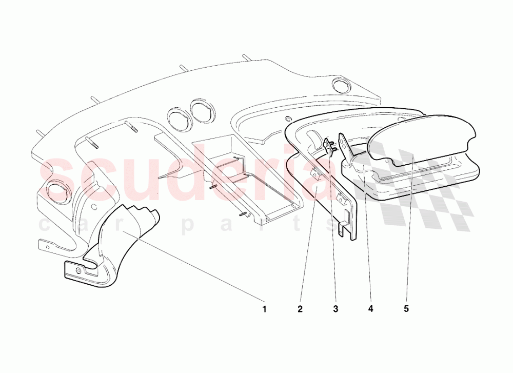 Passenger Compartment Trim (Valid for USA Version - April 1994) 1 of Lamborghini Lamborghini Diablo VT (1993-1998)