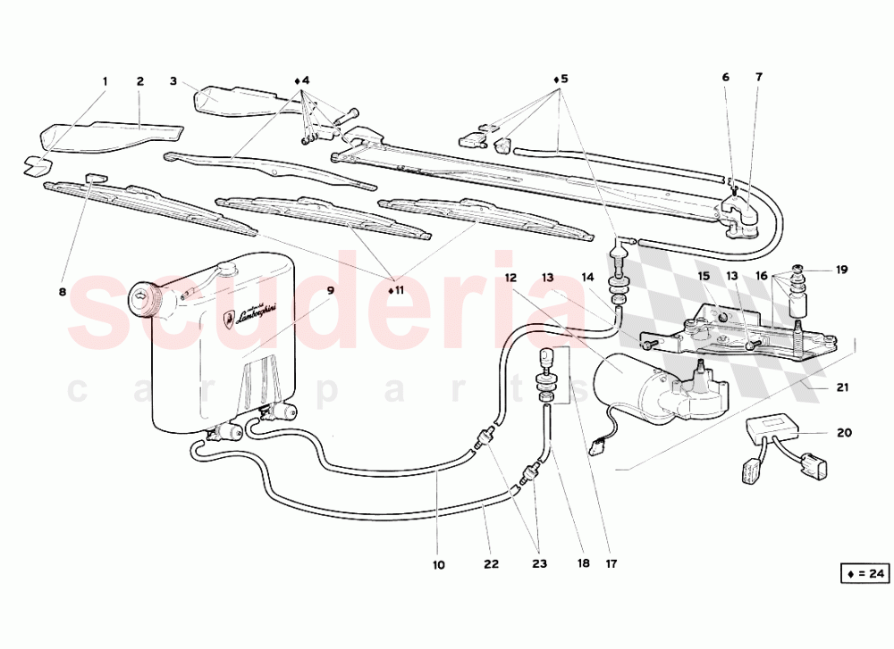 Windscreen Wiper 1 of Lamborghini Lamborghini Diablo SV (1999)