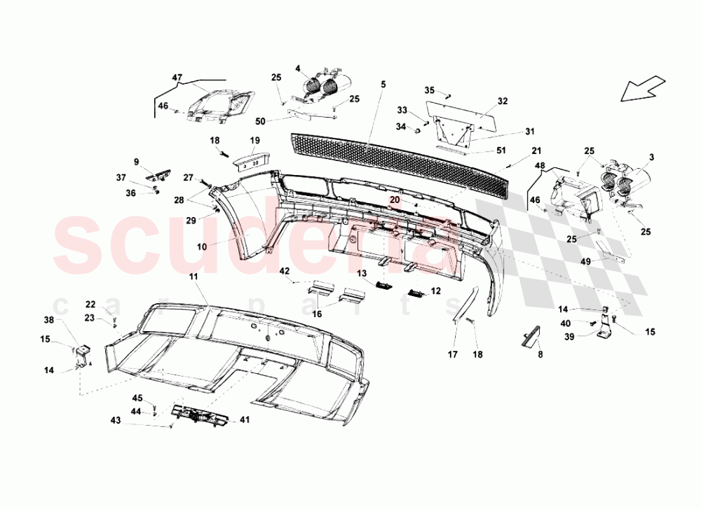 Rear Bumpers of Lamborghini Lamborghini Gallardo LP570 4 SL