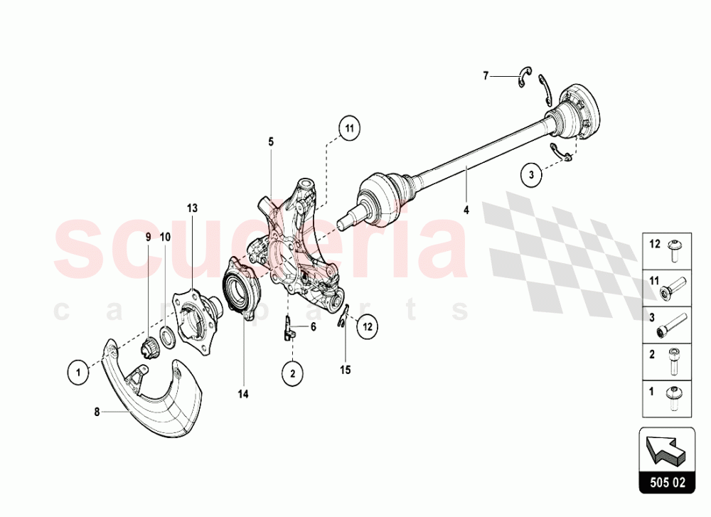 REAR DRIVE SHAFT of Lamborghini Lamborghini Aventador LP720 Coupe