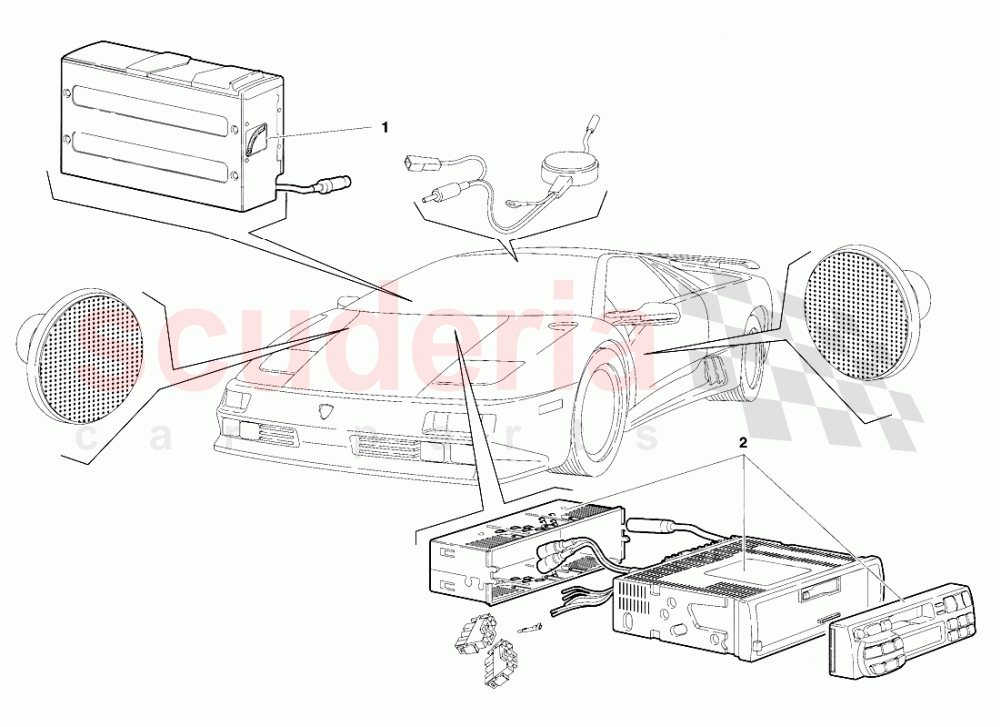 Radio Set (Valid for USA - January 1995) of Lamborghini Lamborghini Diablo SE30 (1993-1995)