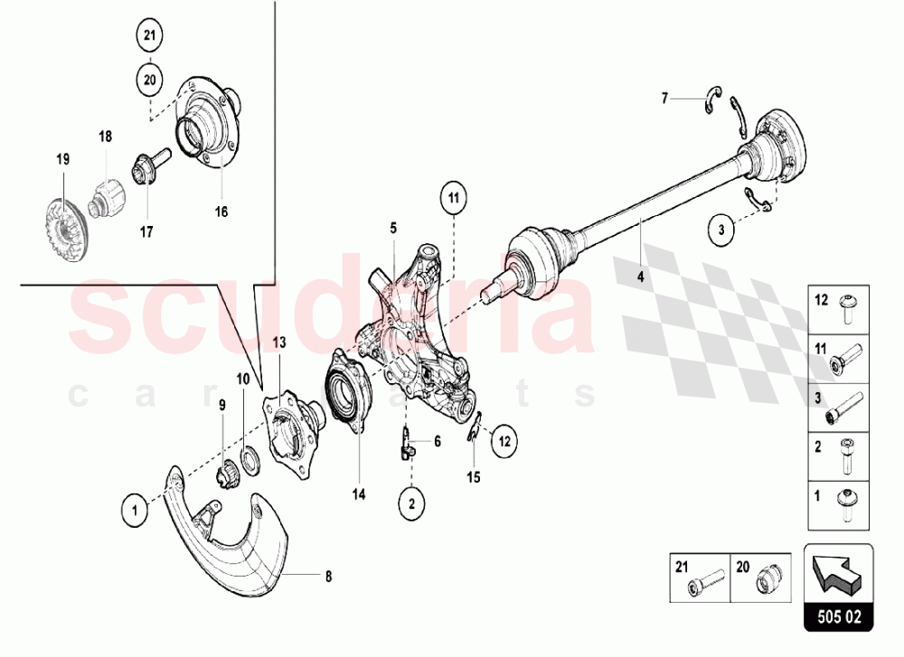 REAR DRIVE SHAFT of Lamborghini Lamborghini Aventador LP750 SV Coupe