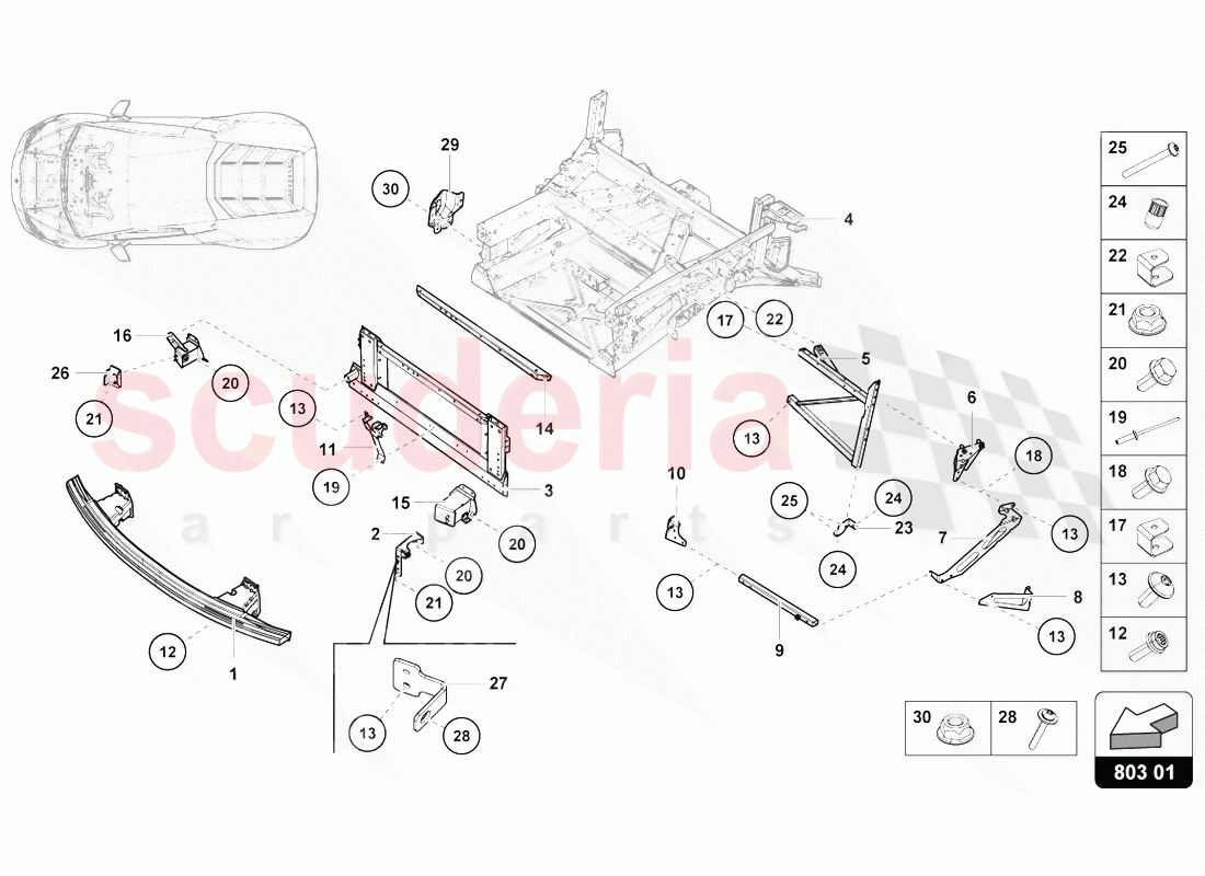 FRONT FRAME of Lamborghini Lamborghini Huracan Evo Coupe